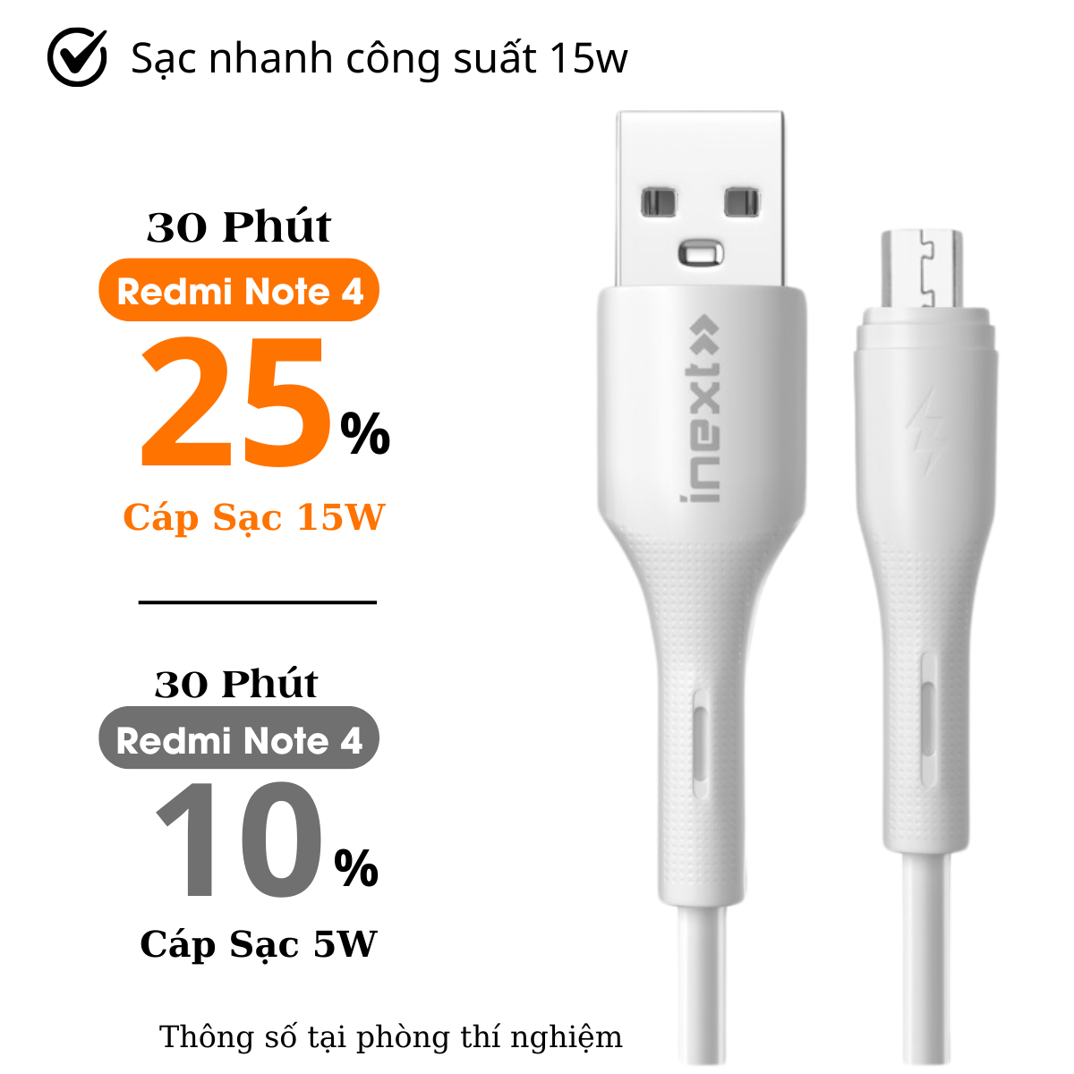 Cáp Sạc Nhanh 15W iNext X9